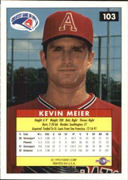 1992-93 Fleer Excel #103 Kevin Meier Back