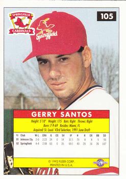 1992-93 Fleer Excel #105 Gerry Santos Back