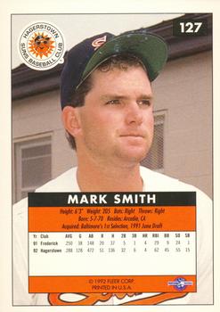 1992-93 Fleer Excel #127 Mark Smith Back
