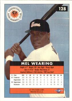 1992-93 Fleer Excel #128 Mel Wearing Back