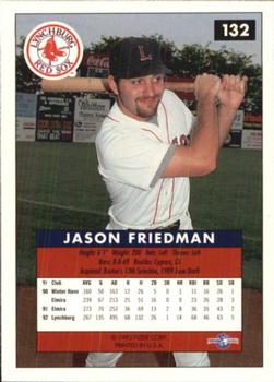 1992-93 Fleer Excel #132 Jason Friedman Back