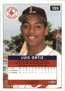 1992-93 Fleer Excel #135 Luis Ortiz Back