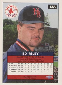 1992-93 Fleer Excel #136 Ed Riley Back