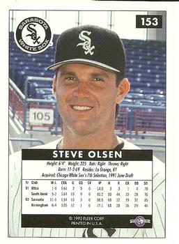 1992-93 Fleer Excel #153 Steve Olsen Back