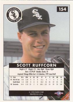1992-93 Fleer Excel #154 Scott Ruffcorn Back