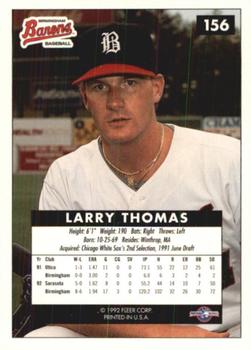 1992-93 Fleer Excel #156 Larry Thomas Back