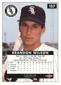 1992-93 Fleer Excel #157 Brandon Wilson Back