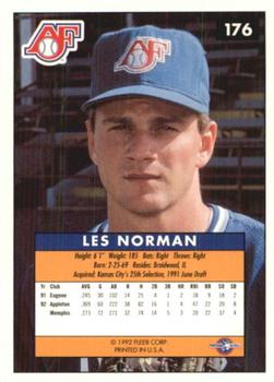 1992-93 Fleer Excel #176 Les Norman Back