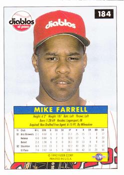 1992-93 Fleer Excel #184 Mike Farrell Back