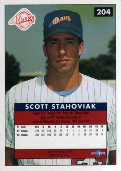 1992-93 Fleer Excel #204 Scott Stahoviak Back