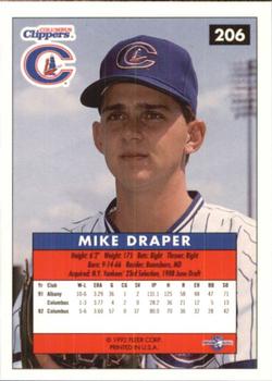 1992-93 Fleer Excel #206 Mike Draper Back