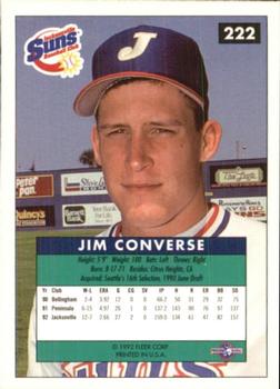1992-93 Fleer Excel #222 Jim Converse Back