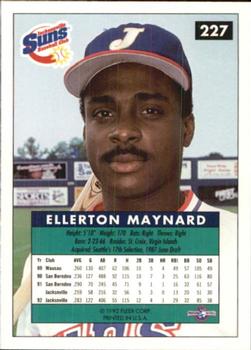 1992-93 Fleer Excel #227 Ellerton Maynard Back