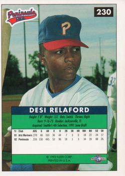 1992-93 Fleer Excel #230 Desi Relaford Back