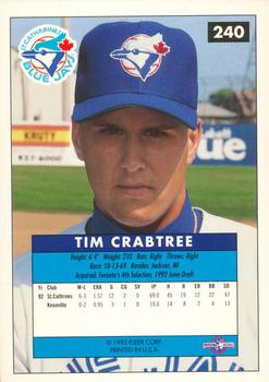 1992-93 Fleer Excel #240 Tim Crabtree Back