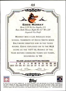 2012 Topps Museum Collection #44 Eddie Murray Back