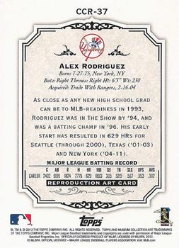 2012 Topps Museum Collection - Canvas Collection #CCR-37 Alex Rodriguez Back