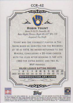 2012 Topps Museum Collection - Canvas Collection #CCR-42 Robin Yount Back