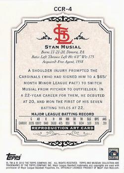 2012 Topps Museum Collection - Canvas Collection #CCR-4 Stan Musial Back