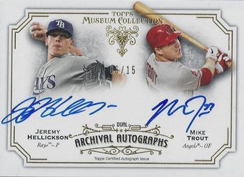 2012 Topps Museum Collection - Archival Autographs Dual #DAA-HT Jeremy Hellickson / Mike Trout Front
