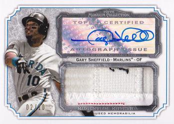 2012 Topps Museum Collection - Momentous Material Jumbo Relic Autographs #MMJAR-GS Gary Sheffield Front