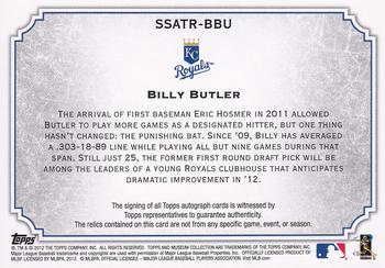 2012 Topps Museum Collection - Signature Swatches Triple Relic Autographs #SSATR-BBU Billy Butler Back