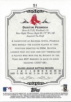 2012 Topps Museum Collection - Copper #51 Dustin Pedroia Back