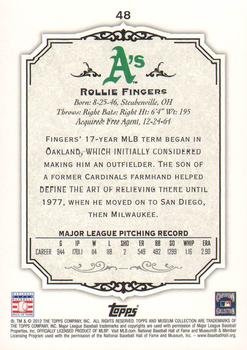 2012 Topps Museum Collection - Green #48 Rollie Fingers Back