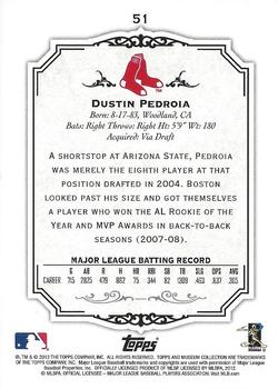 2012 Topps Museum Collection - Green #51 Dustin Pedroia Back