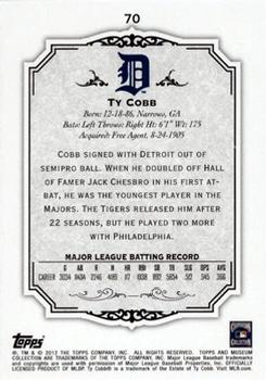 2012 Topps Museum Collection - Green #70 Ty Cobb Back