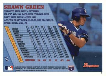 1996 Bowman #10 Shawn Green Back