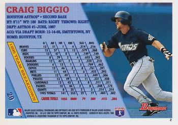 1996 Bowman #29 Craig Biggio Back