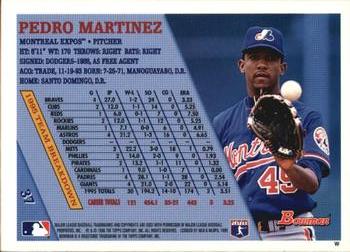 1996 Bowman #37 Pedro Martinez Back