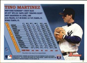1996 Bowman #49 Tino Martinez Back