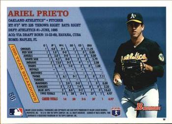1996 Bowman #56 Ariel Prieto Back