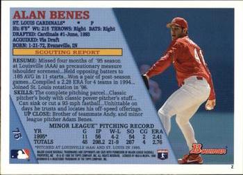 1996 Bowman #75 Alan Benes Back