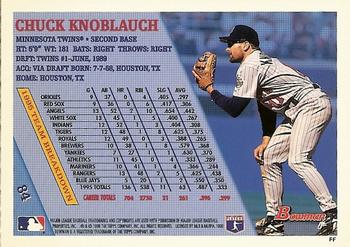 1996 Bowman #84 Chuck Knoblauch Back