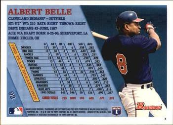 1996 Bowman #92 Albert Belle Back