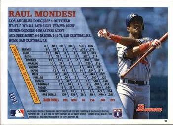 1996 Bowman #104 Raul Mondesi Back