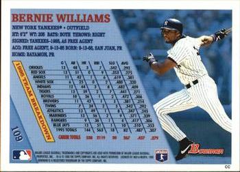 1996 Bowman #109 Bernie Williams Back