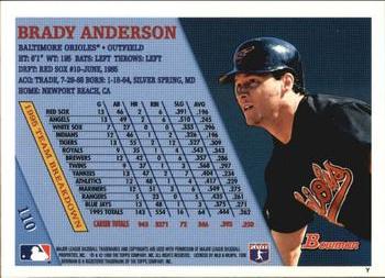 1996 Bowman #110 Brady Anderson Back