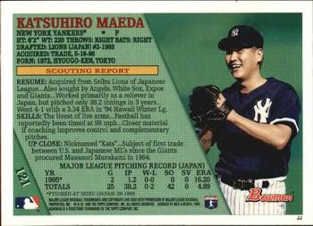 1996 Bowman #121 Katsuhiro Maeda Back