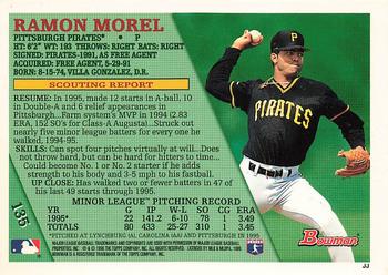 1996 Bowman #135 Ramon Morel Back