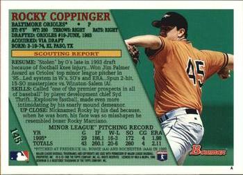 1996 Bowman #145 Rocky Coppinger Back