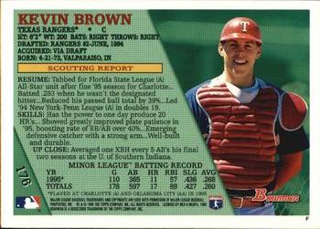 1996 Bowman #176 Kevin Brown Back