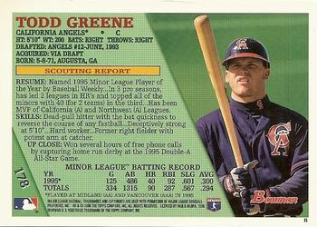 1996 Bowman #178 Todd Greene Back