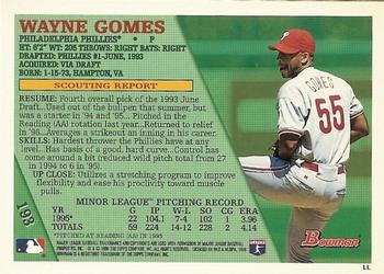 1996 Bowman #193 Wayne Gomes Back