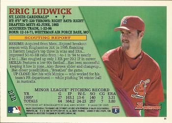 1996 Bowman #222 Eric Ludwick Back