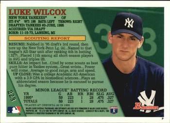 1996 Bowman #223 Luke Wilcox Back