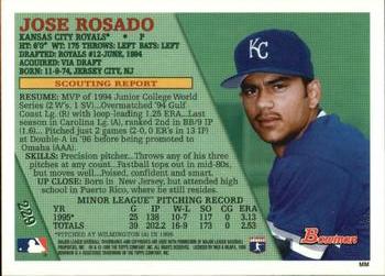 1996 Bowman #229 Jose Rosado Back